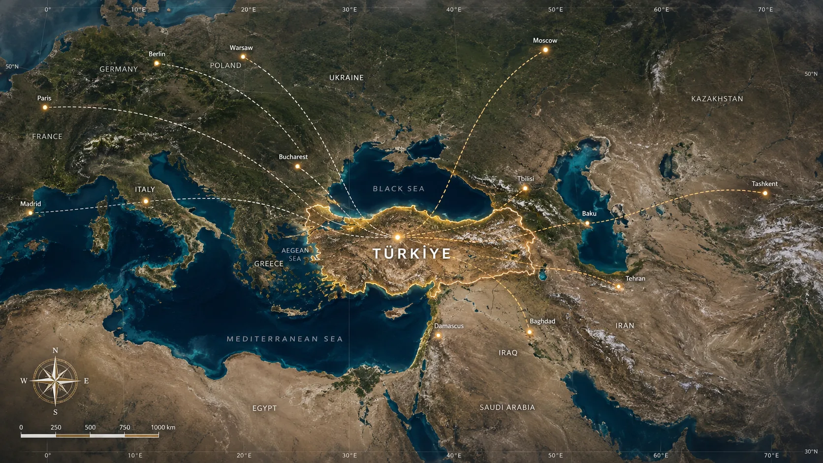 Portus EXİM küresel sevkiyat rotaları haritası